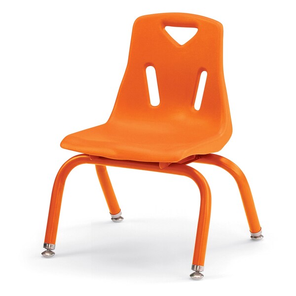 Berries Stacking Chairs with Powder-Coated Legs, 10 in. Ht, Set of 6, Orange